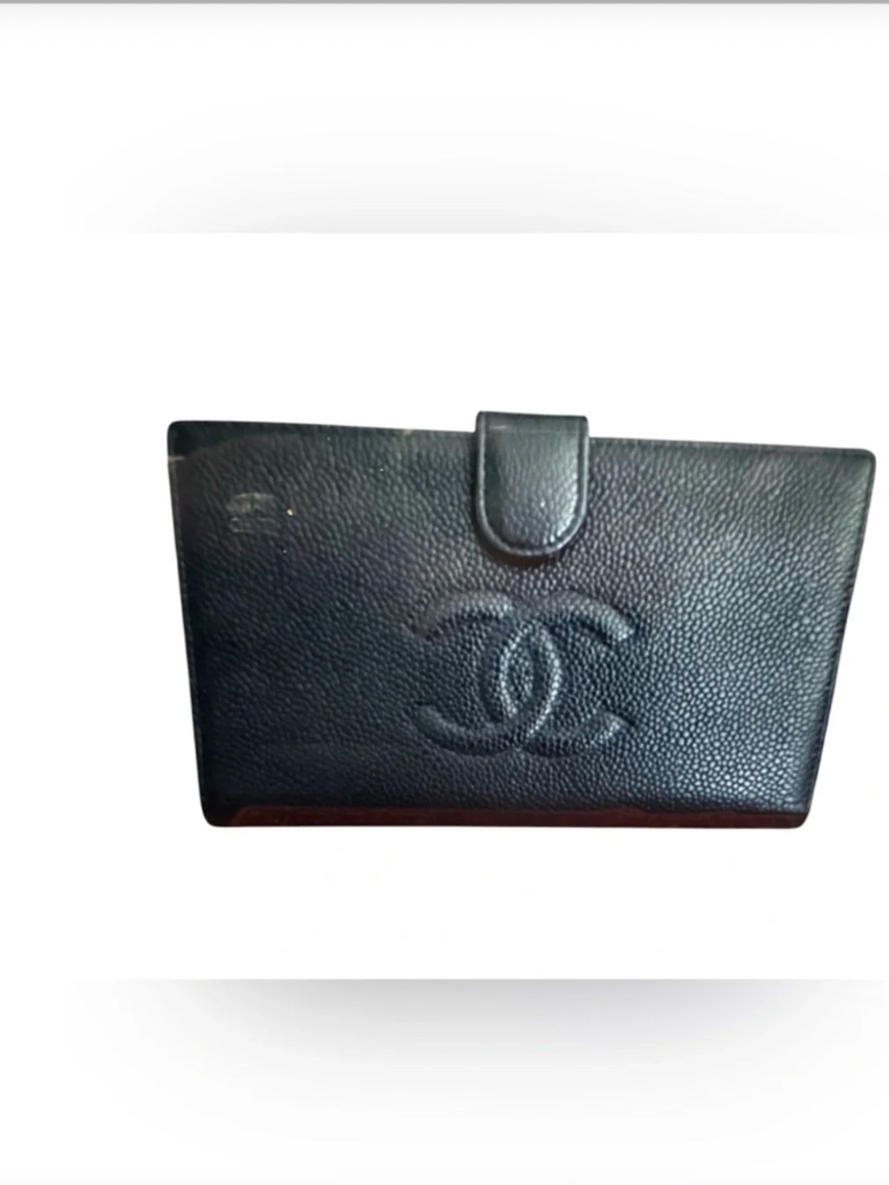 Chanel Black Caviar Pebbled Leather Wallet